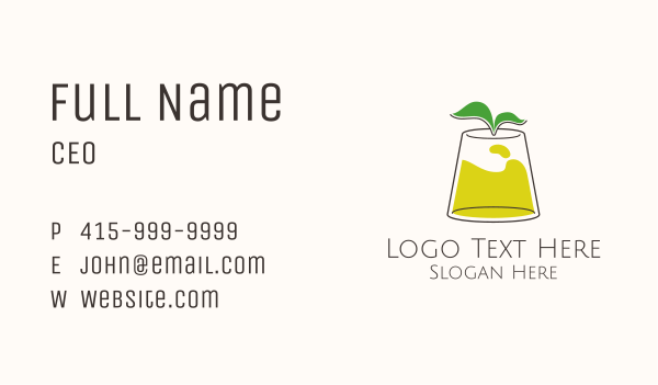 Lemonade Tea Glass Business Card Design Image Preview