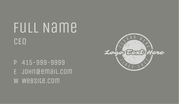 Rustic Circle Business Business Card Design Image Preview