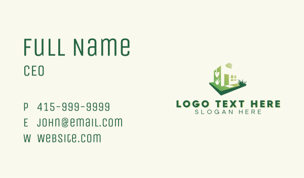 Gardening Grass House Business Card Design Image Preview