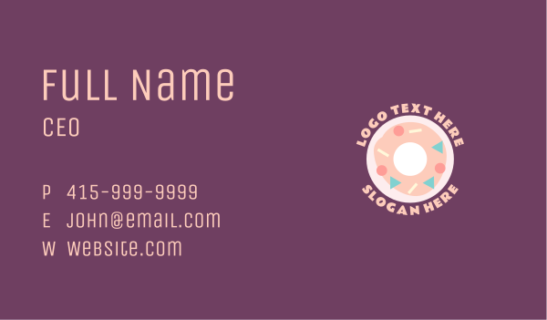 Sweet Doughnut Shop Business Card Design Image Preview