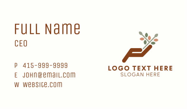 Hand Gardening Plant  Business Card Design Image Preview