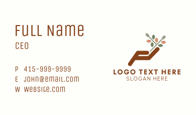 Hand Gardening Plant  Business Card Image Preview