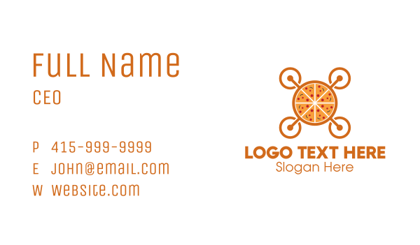 Pizza Food Drone Business Card Design Image Preview