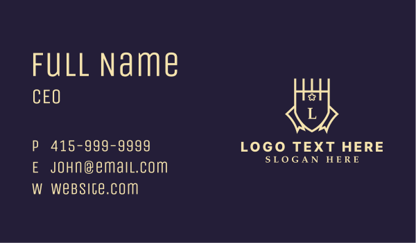 Yellow Shield Lettermark Business Card Design Image Preview