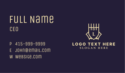 Yellow Shield Lettermark Business Card Image Preview