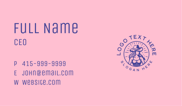Cowgirl Rodeo Buckaroo Business Card Design Image Preview