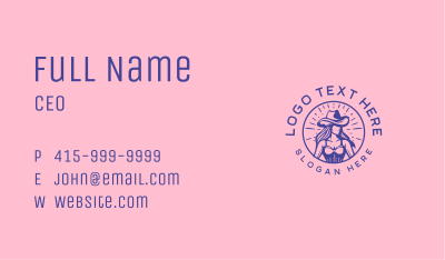 Cowgirl Rodeo Buckaroo Business Card Image Preview