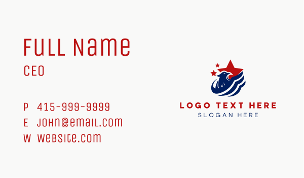 American Eagle Star Business Card Design Image Preview