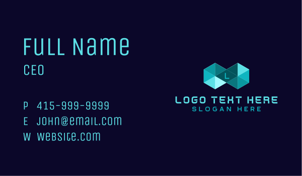 Cube Geometric Letter  Business Card Design Image Preview