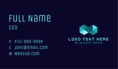 Cube Geometric Letter  Business Card Image Preview