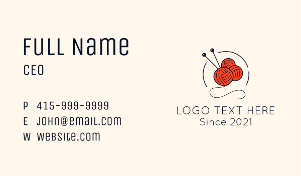 Crochet Yarn Craft Business Card Design Image Preview
