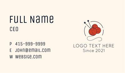 Crochet Yarn Craft Business Card Image Preview