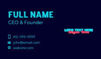 Neon Lights Glow Wordmark Business Card Image Preview