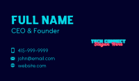 Neon Lights Glow Wordmark Business Card Image Preview