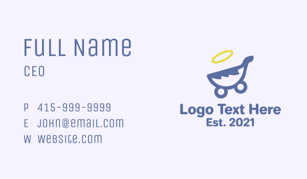 Angel Baby Pram  Business Card Design Image Preview