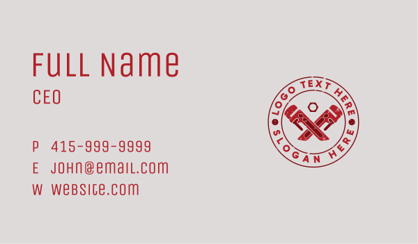 Wrench Tool Plumber Business Card Design Image Preview