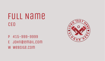 Wrench Tool Plumber Business Card Image Preview