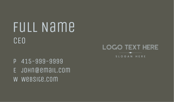 Classic Stripe Wordmark Business Card Design Image Preview