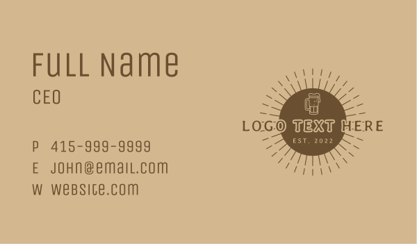 Circle Retro Beer Business Card Design Image Preview