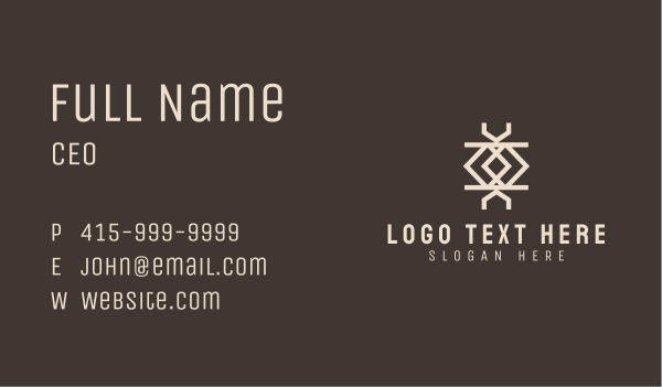 White Ethnic Print Business Card Design Image Preview