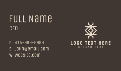White Ethnic Print Business Card Image Preview