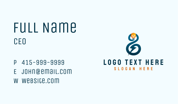 Electric Energy Bulb Business Card Design Image Preview