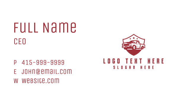 Truck Transport Shield Business Card Design Image Preview