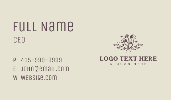 Herbal Wellness Shrooms Business Card Design Image Preview
