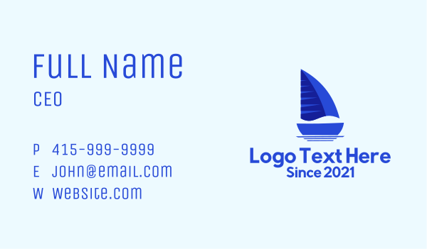 Sailing Blue Boat Business Card Design Image Preview