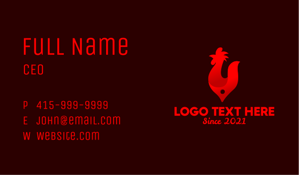 Fire Red Chicken Grill Business Card Design Image Preview