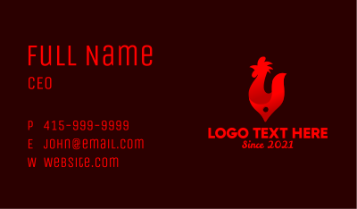 Fire Red Chicken Grill Business Card Image Preview