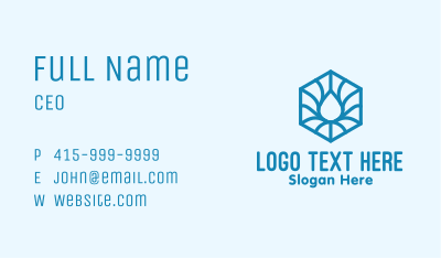 Blue Abstract Water Hexagon Business Card Image Preview