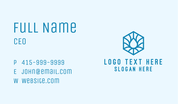Blue Abstract Water Hexagon Business Card Design Image Preview