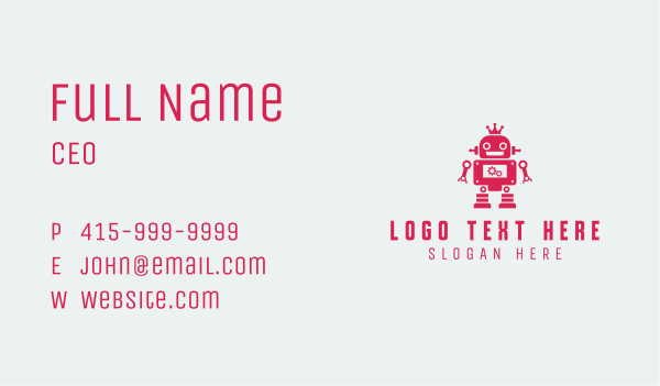 Toy Robot Educational Business Card Design Image Preview