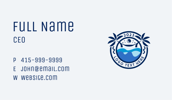 Beach Wave Trip Business Card Design Image Preview