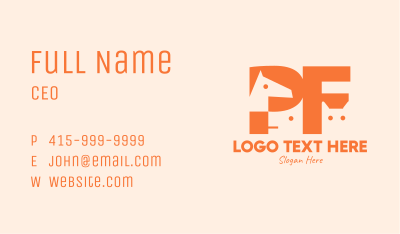 Animals Letter P & F Business Card