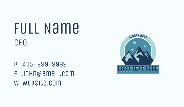 Peak Mountain Summit Business Card Design Image Preview