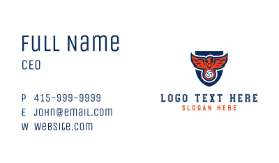 Volleyball Eagle Shield Business Card Image Preview
