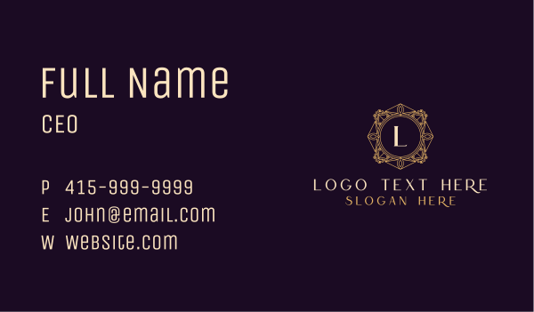 Elegant Frame Ornament Business Card Design Image Preview