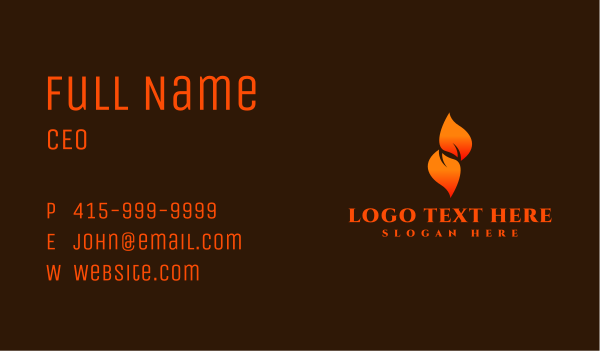 Orange Fire Letter N Business Card Design Image Preview
