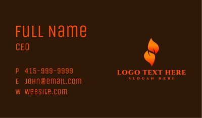 Orange Fire Letter N Business Card Image Preview