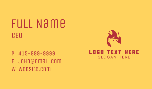 Pig Flame Barbecue Business Card Design Image Preview