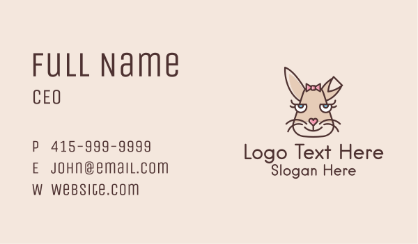 Girl Bunny Face  Business Card Design Image Preview