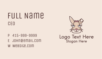 Girl Bunny Face  Business Card Image Preview