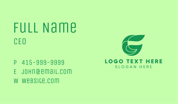 Environment Letter G Business Card Design Image Preview