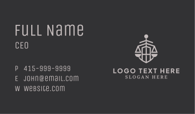 Gray Shield Legal Scale Business Card Image Preview