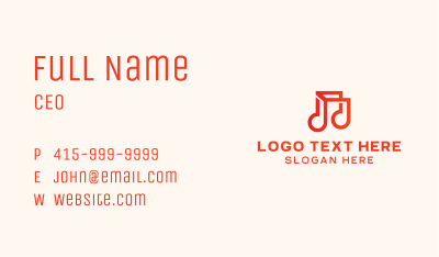 Geometric Musical Note Business Card Image Preview