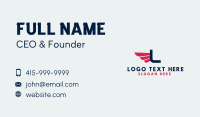 Logistics Delivery Wings Letter Business Card Image Preview