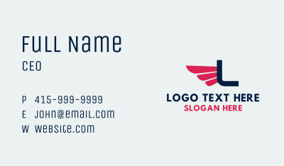 Logistics Delivery Wings Letter Business Card Image Preview