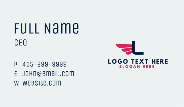 Logistics Delivery Wings Letter Business Card Design Image Preview